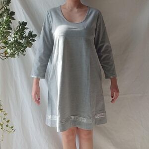 Brand New LFDL Made In Italy Grey Long Sleeved Mini Dress
